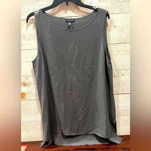 EILEEN FISHER Women’s 100% Silk Dark Gray Tunic Length Tank Top Size L